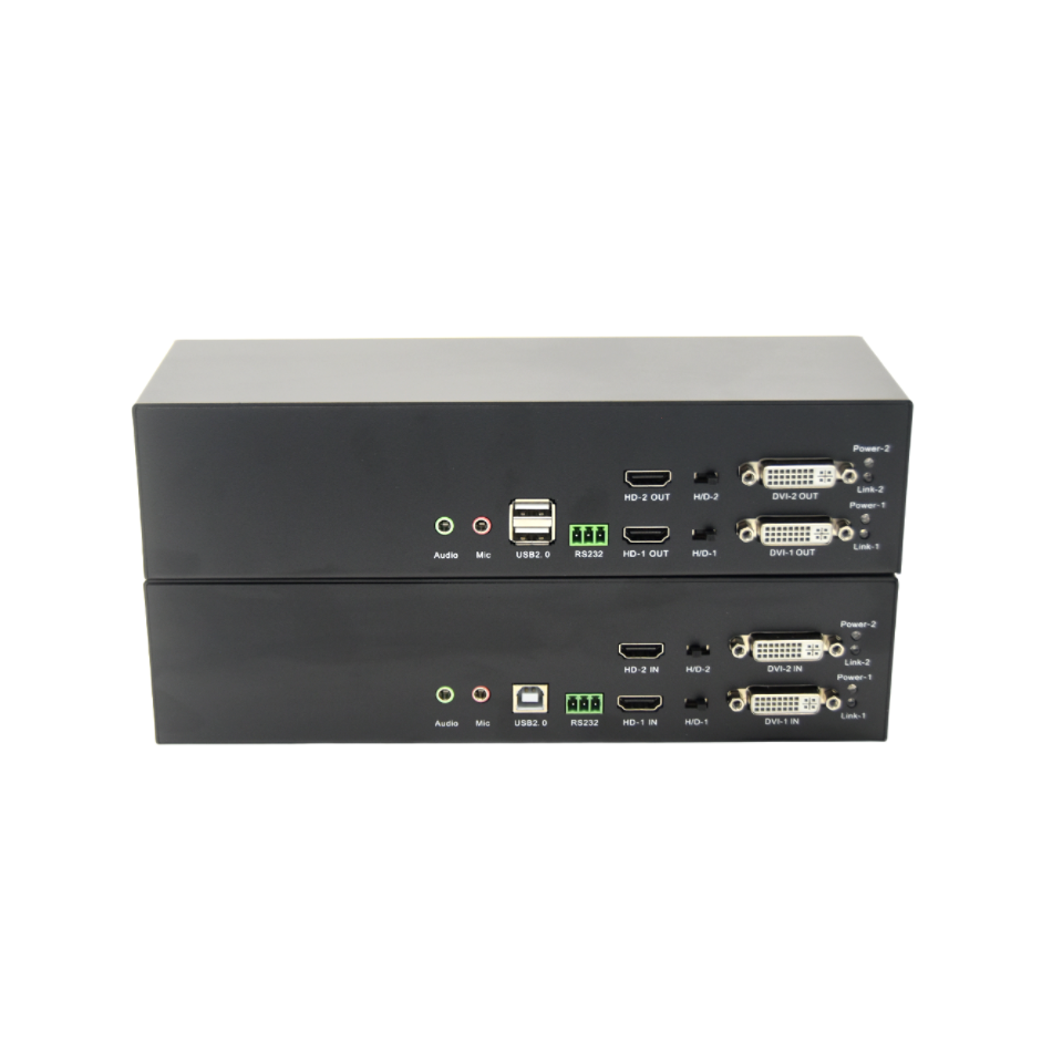 雙路高清HDMI&DVI接口光電一體全接口KVM延長(zhǎng)器（標(biāo)準(zhǔn)版）
